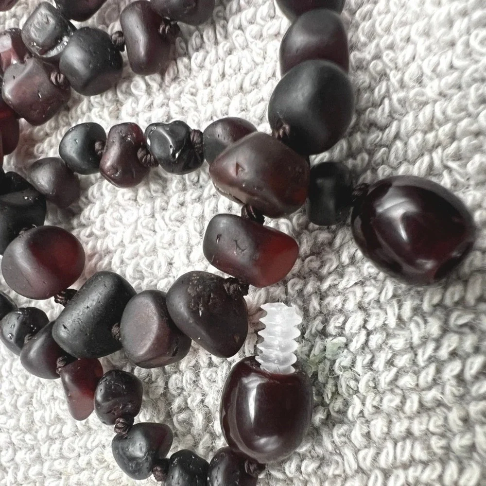 Vintage Cherry Amber Necklace Baby Natural Knotted Barrel Clasp COA 10